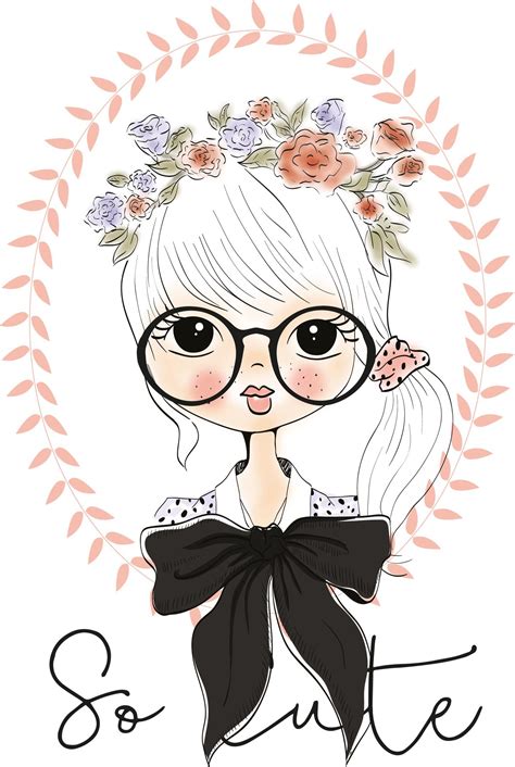 Illustration, Cute illustration, Girl cartoon