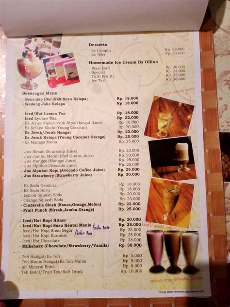 Menu at Pizza Kayu Bakar Taman Cimanggu restaurant, Bogor
