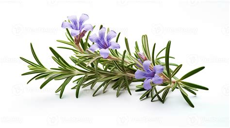 Photo of beautiful Rosemary flower isolated on white background