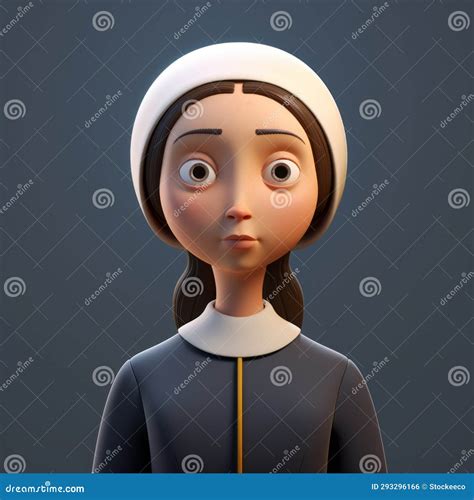 Minimalist 3d Nun Character Design Inspired by Gerard David and Abigail