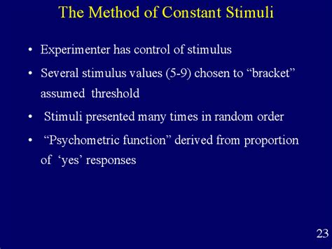 The Method of Constant Stimuli