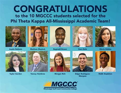 10 MGCCC students named to the PTK All-Mississippi Academic Team