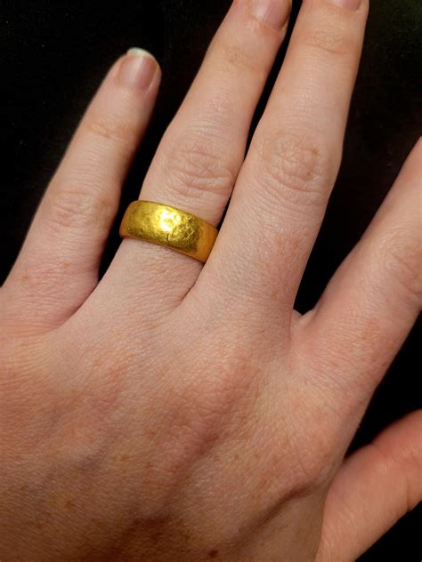 My 1oz 24k Mene ring after six months of daily wear : r/Gold