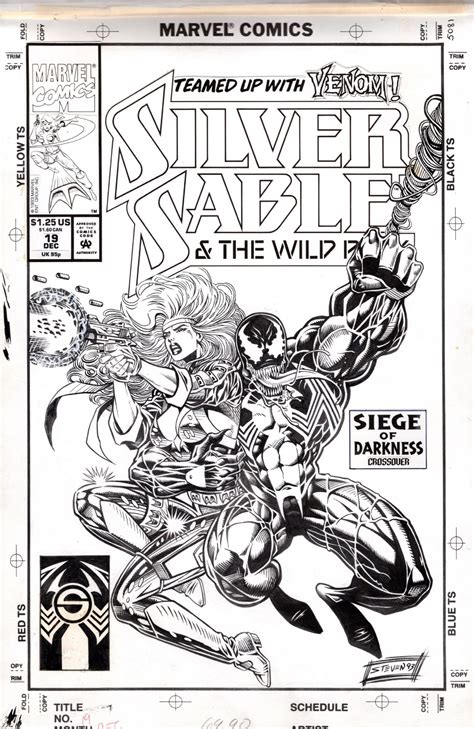 Silver Sable & The Wild Pack #19 COVER by Steven Butler, 1993 --- ft