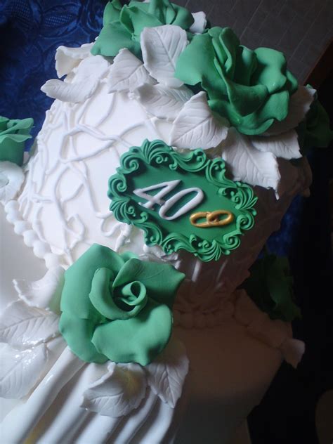 I Dolci Doni di Natascia: Cake Anniversario 40 Anni Nozze Smeraldo