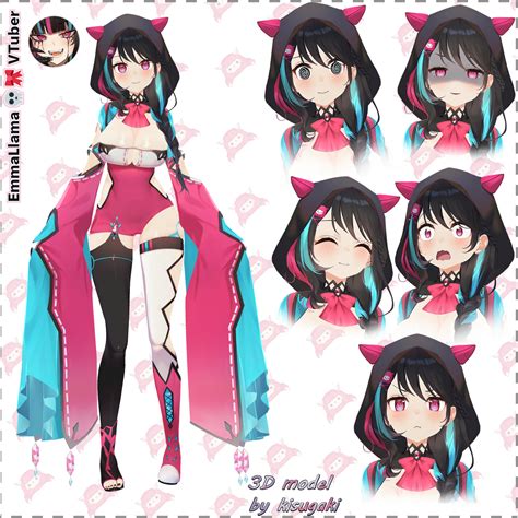 kisugaki - EmmaLlama 💀🎀 VTuber/ 3d Anime Model