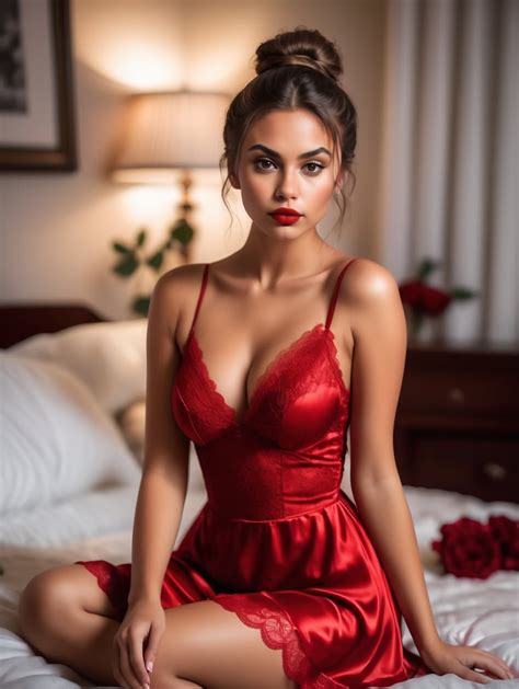 Premium Free ai Images | Sensual Elegance: Scarlet Seduction Enthralls