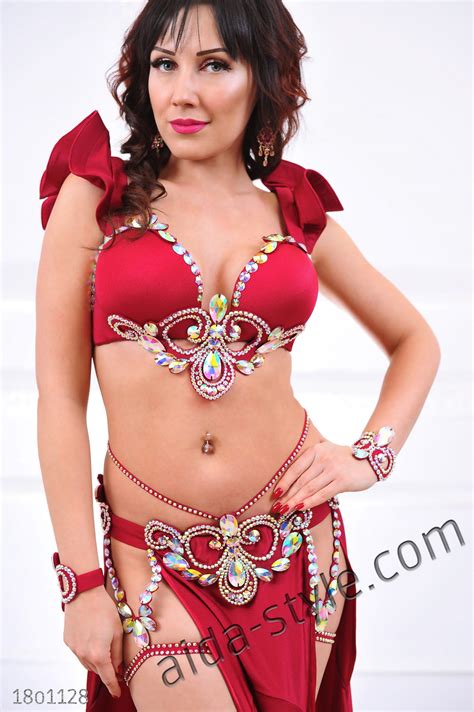 Costume Belly Dance Burgundy - Aida Style