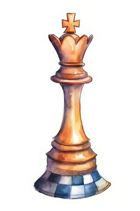 Рисунок шахматной фигуры короля со словами «шахматы». | Премиум Фото