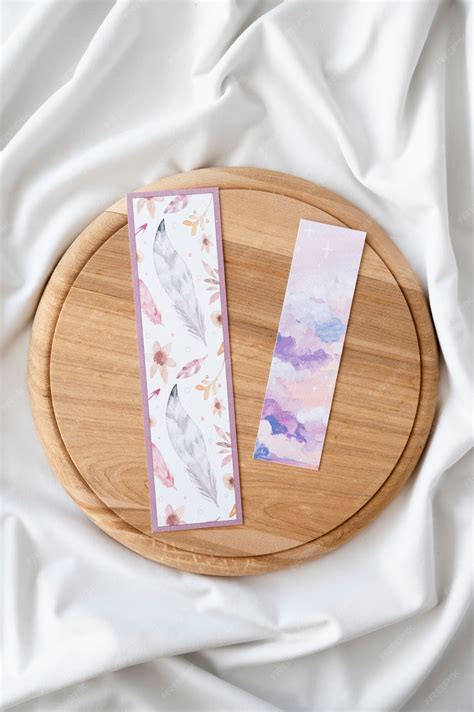 Free Photo | Top view bookmarks on wooden board