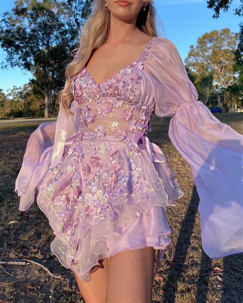 The Fleurette Fairy Silk Mini Dress・Lavender – Bambi The Label