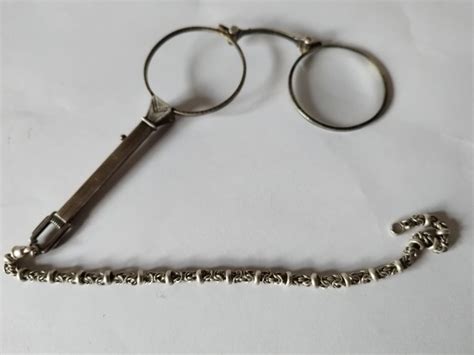 vechi lornion monoclu ochelari opera argint antic