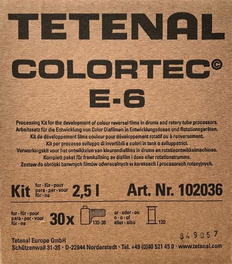 Einstellung des E6-Prozesses - Mein Film Lab