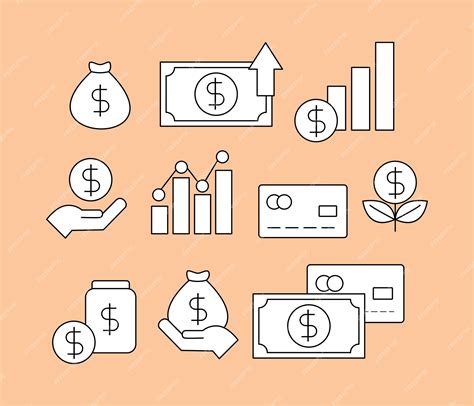 premium vector collection  simple finance outline icons