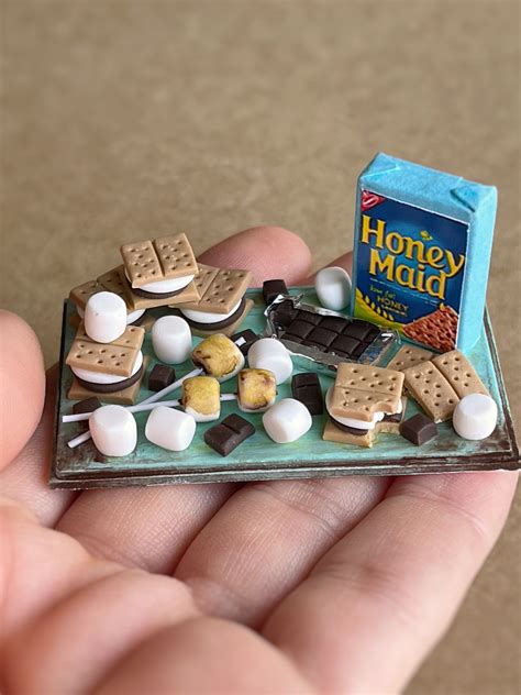 miniature set marshmallows  cookies   tray   chocolate bar