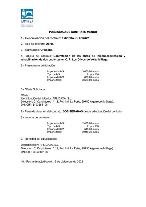 Modelo Contrato Menor De Servicios Publicos