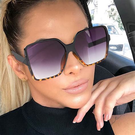 Glasses for Women Gray Ladies Sunglasses Personality Big Frame Fashion