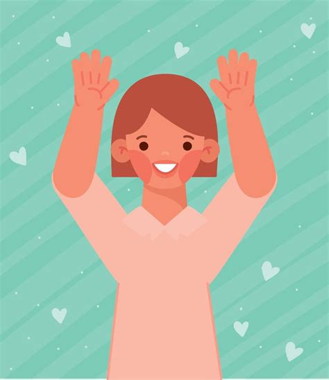 excited girl poster  vector art  vecteezy