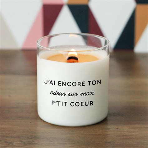 Bougie "J'ai encore ton odeur sur mon p'tit coeur" – Bougies Volige
