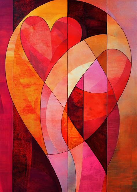 abstract heart art poster picture metal print paint  rawbin