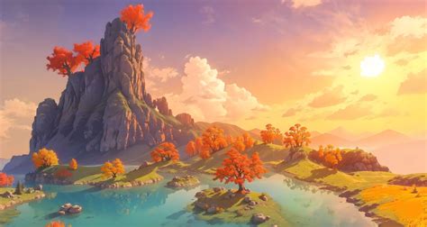Genshin Impact - Landscape 02 Vers.A by TheDiffusionGuy on DeviantArt