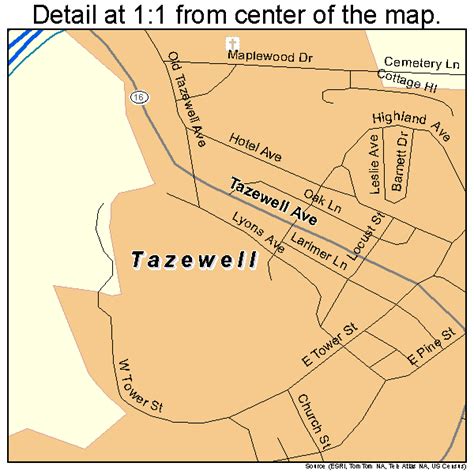 tazewell virginia street map