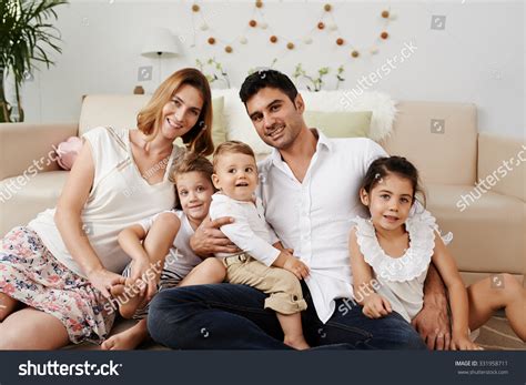 Happy Family Three Children Sitting On Stock Photo 331958711 | Shutterstock