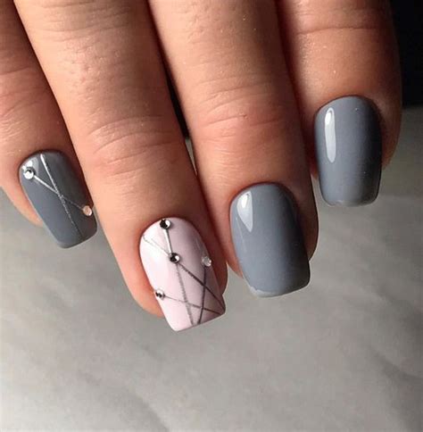 Grey and white gel manicure style - LadyStyle | Дизайнерские ногти ...