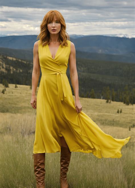 lexica kelly reilly  yellowstone yellow dress