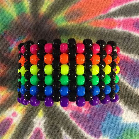 Neon Rainbow Scenecore Kandi Cuff - Etsy | Kandi cuff, Kandi, Diy kandi