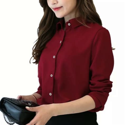 jual kemeja wanita polos kemeja basic kemeja lengan panjang wanita