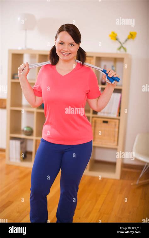 portrait  woman exercising stock photo alamy