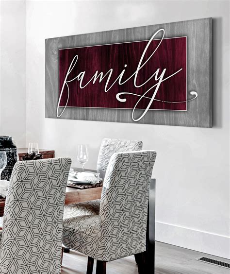 Family Wall Art: Family Word Sign V3 (Wood Frame Ready To Hang) - Sense ...