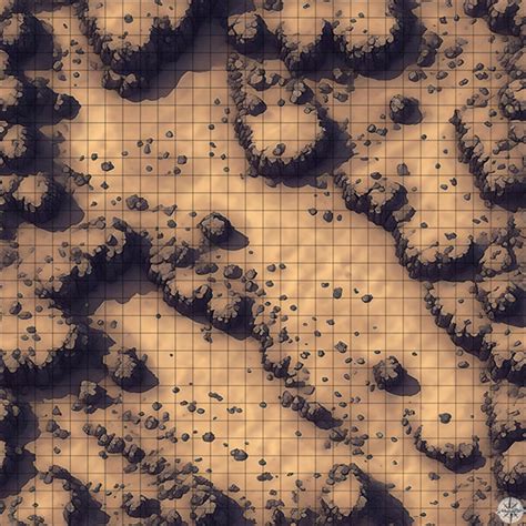 Rocky Mountain with Desert Plateaus Battlemap - TTRPG Map For D&D and ...