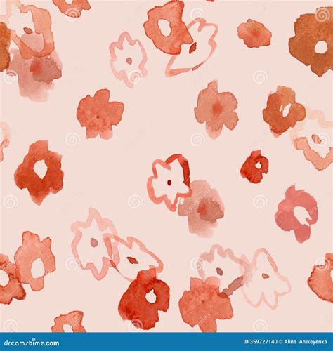 Seamless Vintage Pattern. Small Pinky Peachy Reddish Flowers a Pink