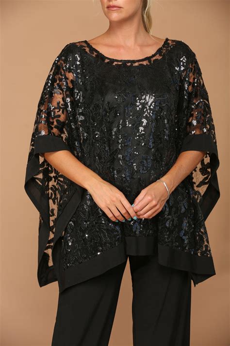 Black Long Formal Mother of the Bride Cape Pant Set - Mother of the