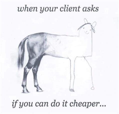 When the client asks if you can do it cheaper. | Funny memes, Horse ...