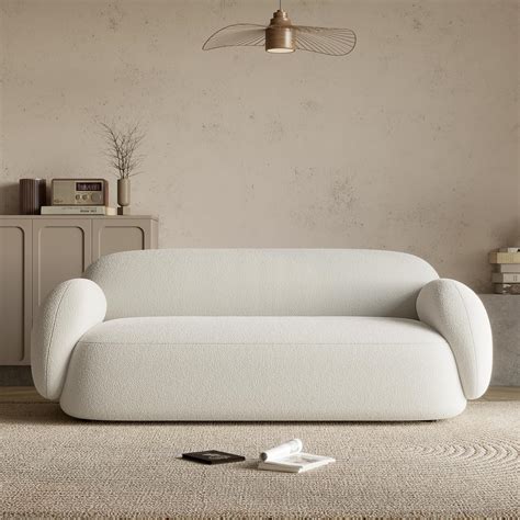 Amazon.com: Misty Cream Boucle Sofa : Home & Kitchen