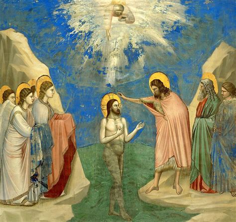 Giotto / 'The Baptism of Christ', 1303-1310, Fresco. Saint John the ...