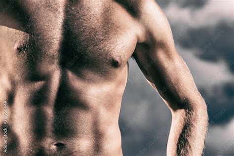 Six pack sexy shredded abs man male model naked showing off muscular