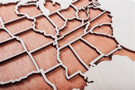 Push Pin US Map: Personalized Wooden Wall Art for Office and Home Decor ...
