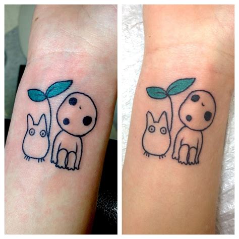 Totoro and princess mononoke themed tattoo by kim graziano i love the ...