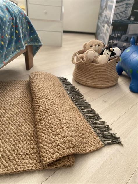 Сканді килим із джуту, хюгге коврик из джута