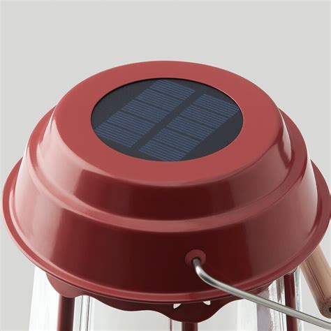 SOLVINDEN LED solar-powered table lamp, house/red, 25 cm - IKEA