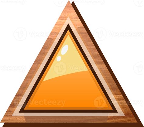 Orange Cartoon Triangle Wooden Button 10975474 PNG