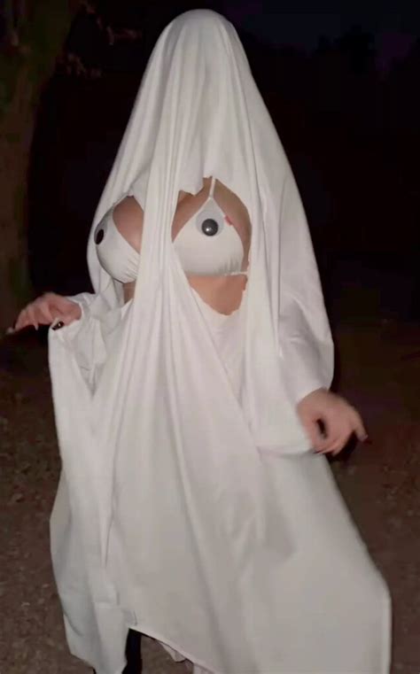 Playboy bunny turns boobs into spooky ghost for 'best Halloween costume