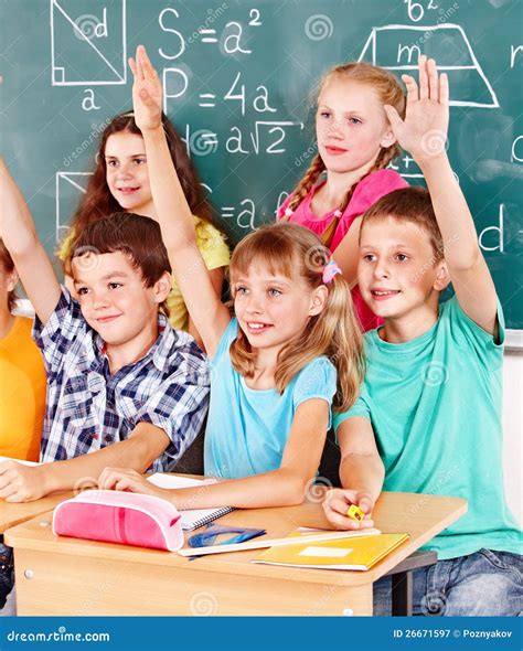 School Child Sitting In Classroom. Stock Image | CartoonDealer.com ...