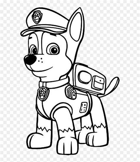 How To Draw Chase From Paw Patrol - Paw Patrol Coloring Chase, HD Png ...