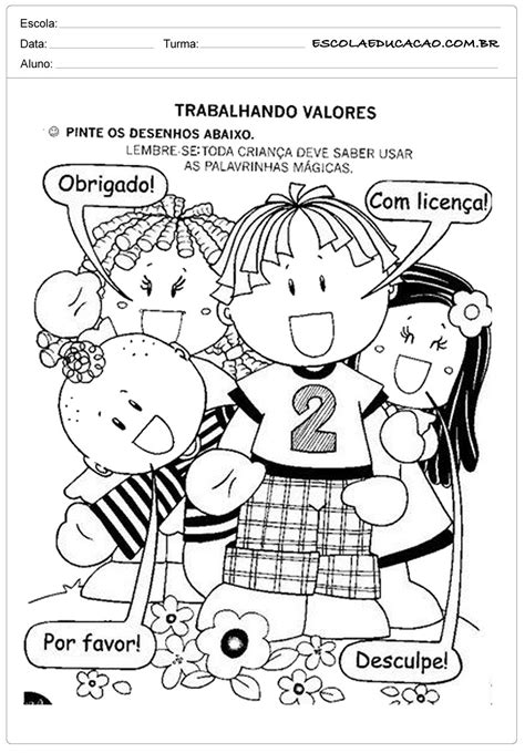 Atividade Sobre Valores Educação Infantil - atividades sobre cidadania trabalhando valores | Palavrinhas mágicas ...
