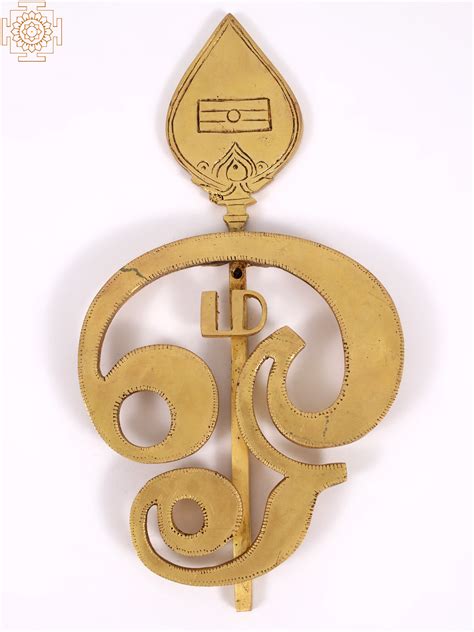 9" Brass Karttikeya Vel with Tamil Om | Exotic India Art